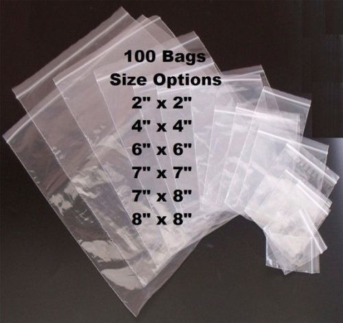 100 Pack Clear Plastic Zip Lock Baggies, Resealable Plastic Jewelry Bags 5 sizes