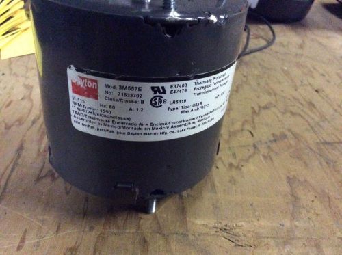 Dayton 1/30hp motor, #3M557E, 115v, 1phase, 1550rpm, 1.2amps, 1 speed