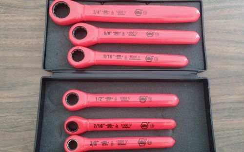 WIHA 1000v Insulated Box Wrench Set 3/8 to 3/4 6pc set