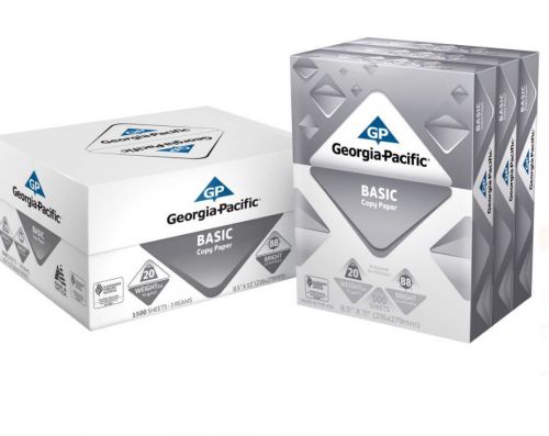 Georgia Pacific Basic Copy Paper, 8-1/2&#034; x 11&#034;, 88 Bright, 1500 Sheets (3 reams)