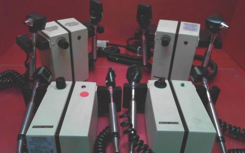 *LOT Of 4*Welch Allyn MacroView Otoscope Ophthalmoscope Wall Mount 74710 + Heads