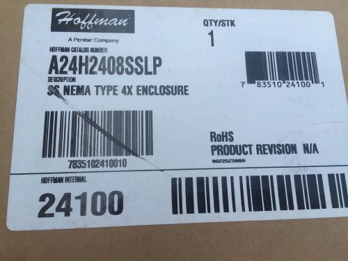 Hoffman S/S Nema Type 4X Enclosure A24H2408SSLP 24&#034;x 24&#034;x 8&#034; (NIB)