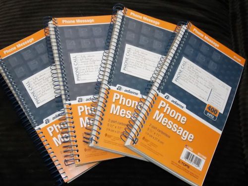 NEW~Adams PHONE MESSAGE Books-2-Part Carbonless 400 Sets- 4 Books