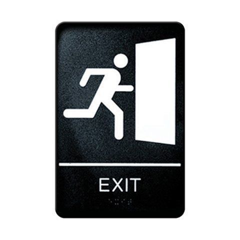 Winco sgnb-604, information sign, &#034;exit&#034;, 6&#034; x 9&#034;, braille for sale