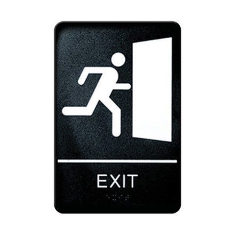 Winco SGNB-604, Information Sign, &#034;Exit&#034;, 6&#034; x 9&#034;, Braille