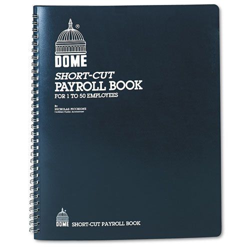 Payroll record, single entry system, blue vinyl cover, 8 3/4 x11 1/4 pages for sale