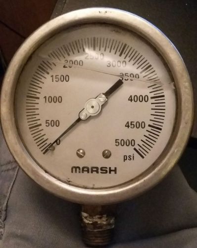 Marsh 0-5000 oil-filled pressure gauge 0-5000 psi for sale