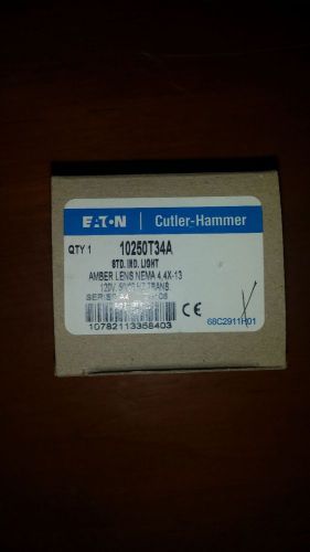 NEW IN BOX  CUTLER HAMMER Amber Lens Indicating Pilot Light 120V 10250T34A