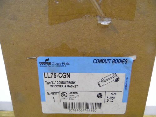 COOPER CROUSE-HINDS LL75-CGN 2 1/2 RGD LL W/COND BODY CVR AND GSK