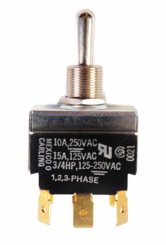 Carling toggle switch 3 way momentary 0021 1-3 phase 10a 250vac 15a 125vac 3/4hp for sale