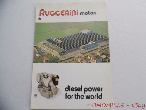1980 RUGGERINI MOTORI Air Cooled Diesel Engine Motor Catalog Brochure Vintage VG