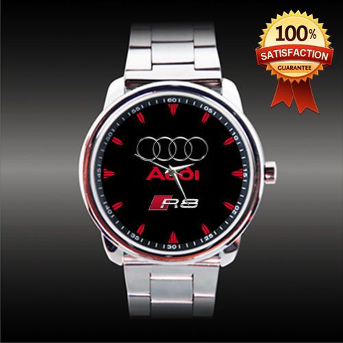 New Audi R8 Logo Emblem Sport Metal Watch Wrishwatch