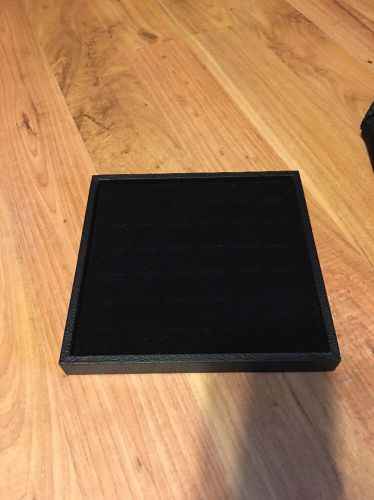 Ring Tray, Black Faux Leather, 8&#034;x8&#034;, Fits 36 Rings