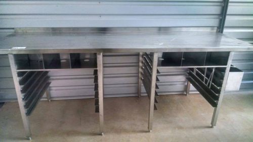 8FT. X 32IN. SPG STAINLESS STEEL TABLE WITH TRAY SLIDE