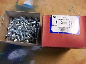 (100) 3/8” coarse 1-1/4” zinc carriage bolts