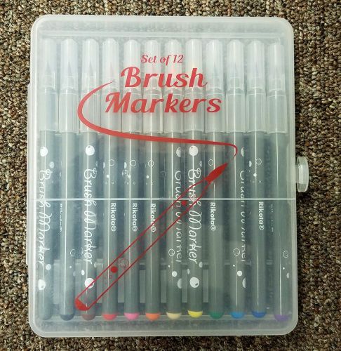 Brush Markers Multi-colored Set of 12 by Scott Resources