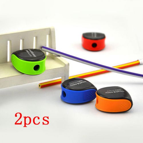 2Pcs New Candy Color Plastic Women Deli Pencil Sharpener School Stationery