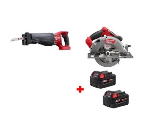 2 Pack M18 FUEL SAWZALL Reciprocating Saw and 7-1/4 in. Circular Saw + Battery