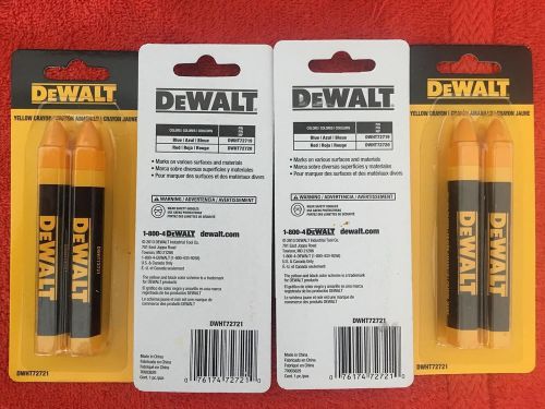 Dewalt yellow lumber crayon #dwht72721 box of 4 total 8 crayons for sale