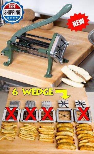NEW! Heavy Duty 6 Wedge Blade French Fry Potato Professional Grade Cutter Slicer
