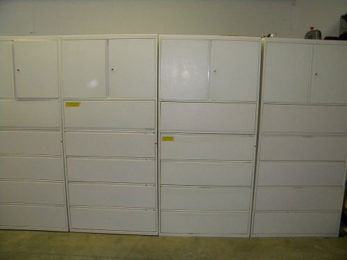 42&#034;W HERMAN MILLER MERIDIAN 5 DRAW LATERAL FILE W/ STORAGE CABINET w/ Lock &amp; Key