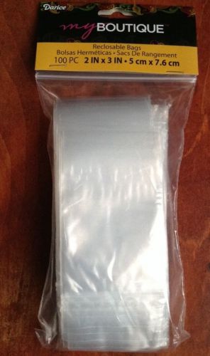 100 Clear 2&#034; X 3&#034; Plastic Reclosable Baggies Beads Crafts New Bracelets Jewelry