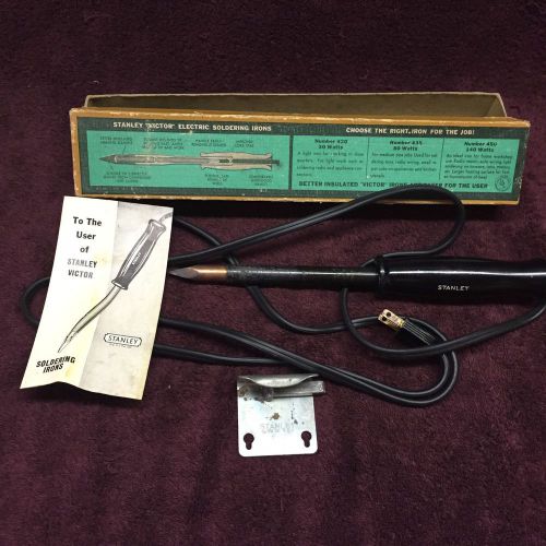 STANLEY #420 Victor Soldering Iron with Stand, orig box and manual. Works