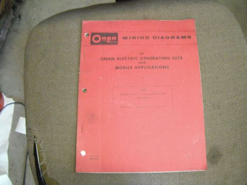 Onan Wiring Diagrams ENGINE MANUAL Electric Generating Sets Mobile Applications