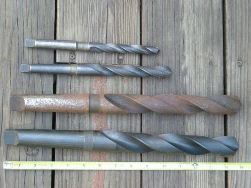 Four Old Stock Mechanist Metal Lathe Drill Bits