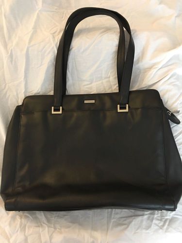 Franklyn Covey~  Black Leather Briefcase  Laptop/  Bag