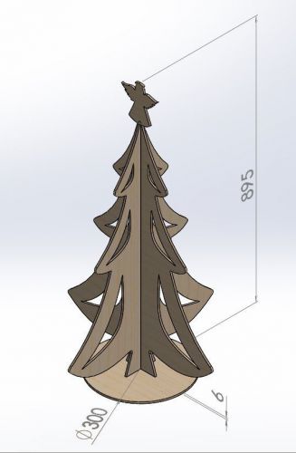 CNC Router Milling And Laser DXF File Christmas Tree ArtCAM 2D Vector Woodwork
