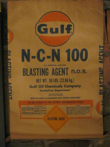 VINTAGE - GULF OIL - BLASTING AGENT - COMMERCIAL SACK - UNUSED - 1962