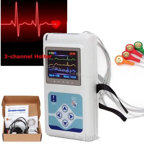 2016 New Software 3-channel ECG EKG Holter System Recorder Electrocardiograph