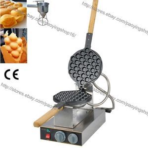 Rotated nonstick electric puff bubble egg waffle maker baker machine w dispenser for sale