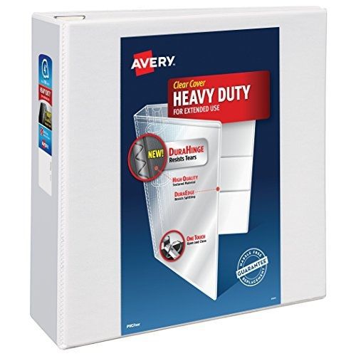 Avery heavy-duty view binder with 4 inch  one touch ezd ring, white, 1 binder for sale