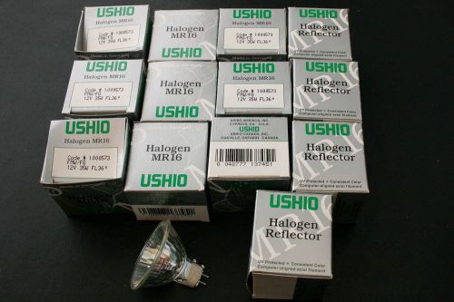 Lot of 14 Brand New Ushio Bi-Pin Halogen Reflector Lamps Bulbs MR16 12V 35W