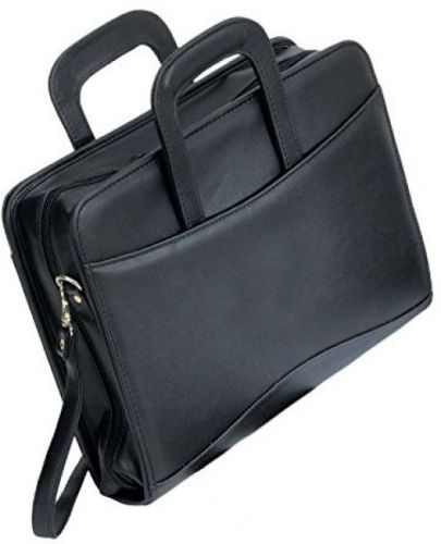 Bellino executive leather zip-around binder briefcase padfolio, 3 ring, black for sale