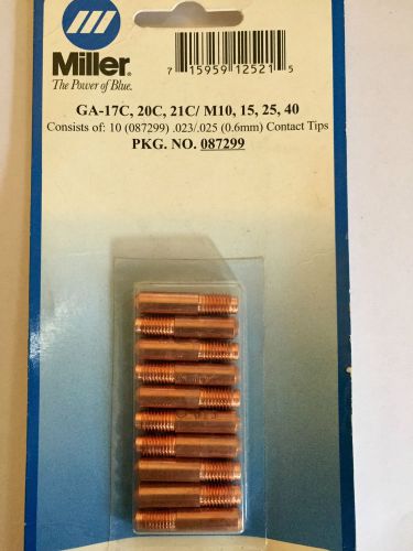 Miller Mig Contact Tips 10 .023/.025 (0.6mm)M10/15/25/40 087299