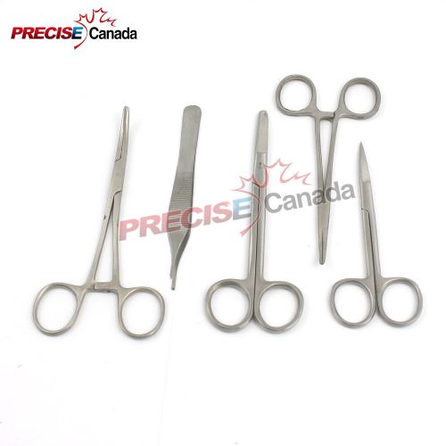 5 PC SUTURE SCISSORS FORCEPS HEMOSTATS NEEDLE HOLDERS