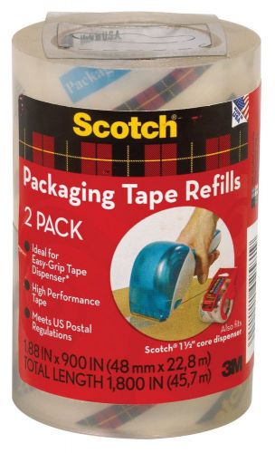 Scotch packaging tape refill 1.88 x 900 inches clear 2 pack (dp-1000-rr-2) for sale