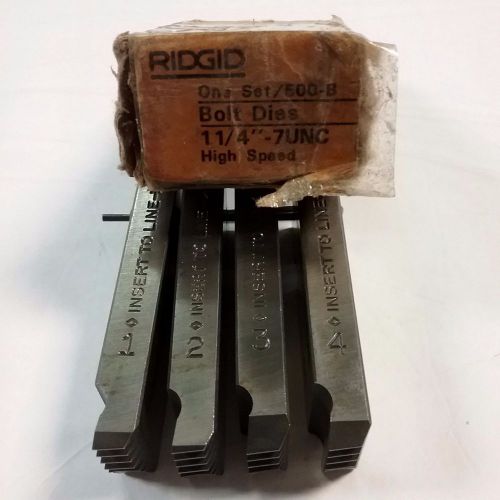 500B RIDGID 1 1/4-7 UNC&#034; Left Hand - High Speed Bolt Die Inserts - NEW -USA-NOS