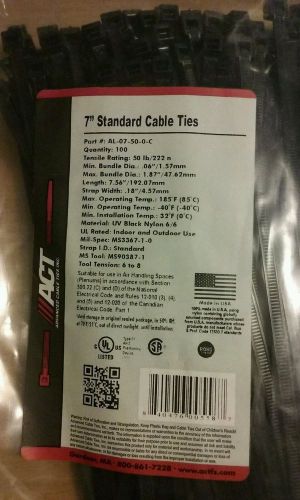 USA MADE 1000 Kits 7&#034; Inch Plastic Standard Cable Zip Ties Tensile Rating 50 lb