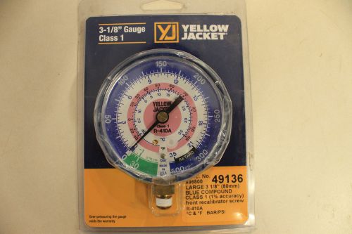 YELLOW JACKET 49136 Gauge,3 1/8In,Low Side,R 410A NEW!