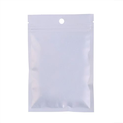 Different Sizes for 100 Flat Clear White Zip Storage Lock Bags with Hang Hole