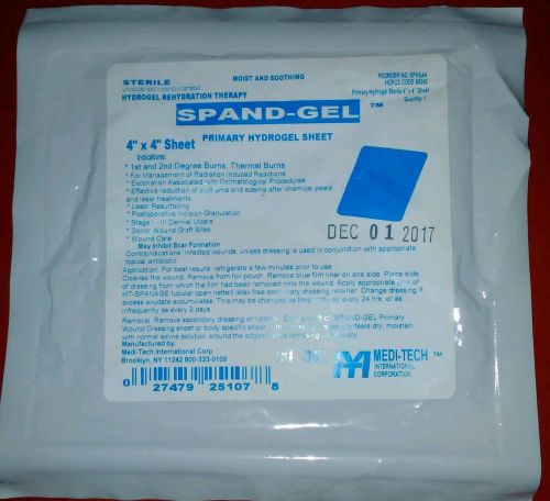 Spand-Gel Hydrogel Dressing Sheet Sterile 4&#034; x 4&#034; Part No. SPHSA4
