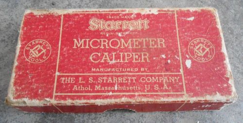 Vintage Starrett 1&#034; Micro Caliper Micrometer with Box and Insturctions