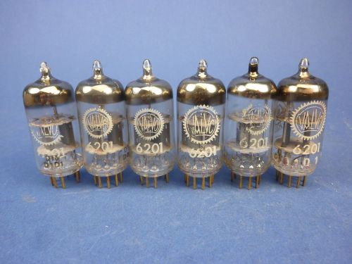 6 x TUBES &#034;   VALVO  6201  &#034;  GOLD PINS. TESTED. ECC801S