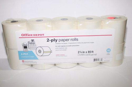 Cash Register Paper Rolls 2-ply white/ Canary 2-3/4&#034; x 85&#039; 10 Rolls Credit Card