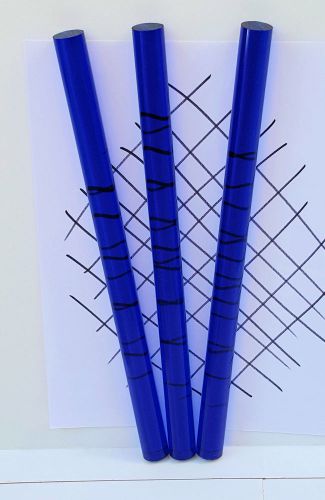 1 pc 3/4” diameter 12” inch long clear  blue acrylic plexiglass lucite color rod for sale