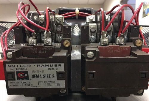 Cutler-Hammer Size 2 Reversing Contactor 120V Cat# C50DN3